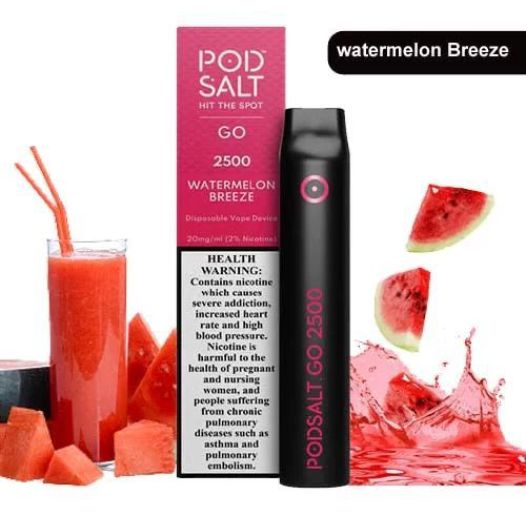 Pod Salt Go 2500 Puffs Disposable Vape Device - 50mg - Watermelon Breeze