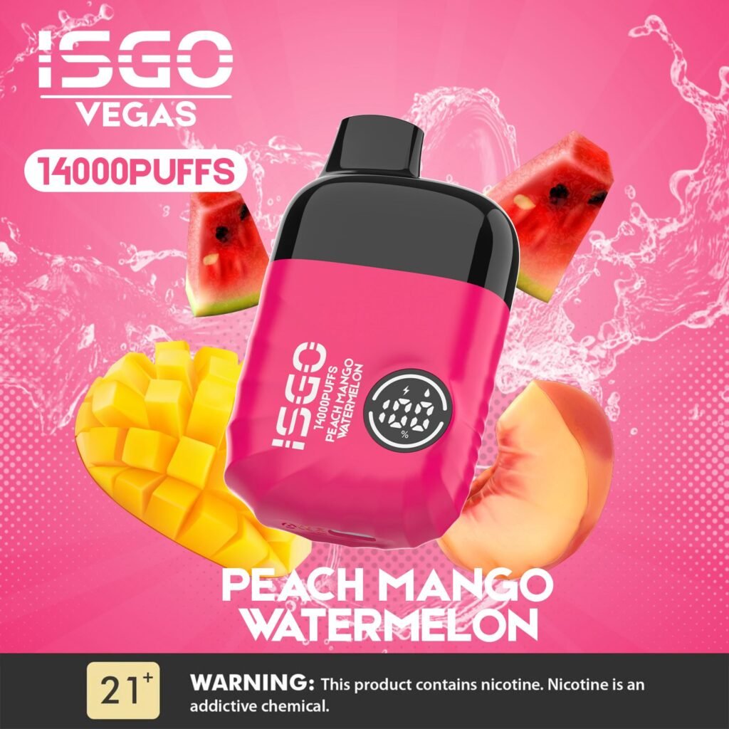 Isgo Vegas 14000 Puffs Disposable Vape - Peach Mango Watermelon